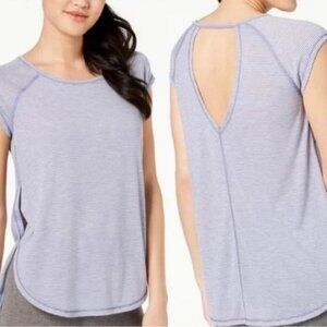 Calvin Klein | Lavender Stripe Performance V-neck open sides | Size Large